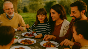 famiglia che pranza